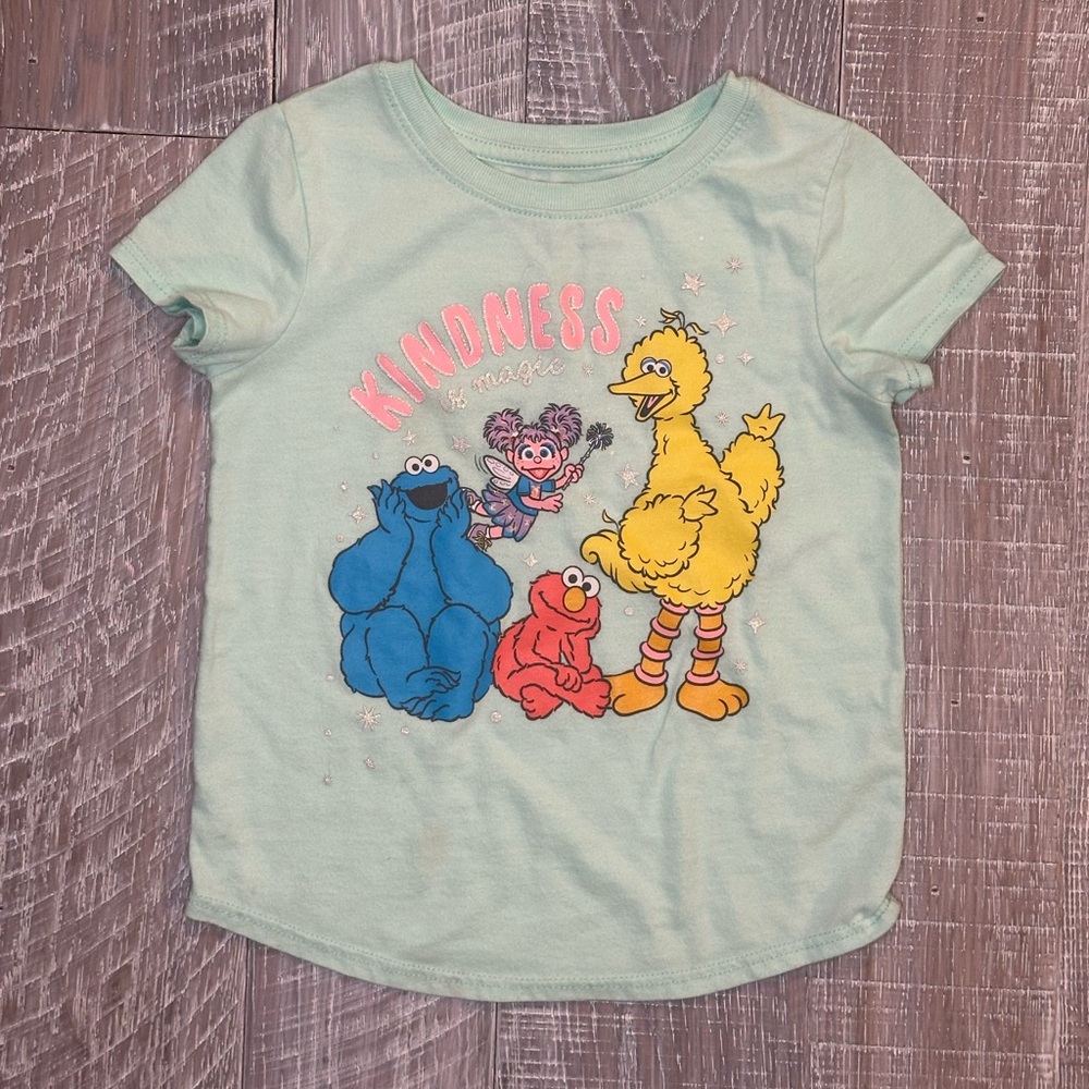 Sesame Street Green Short Sleeve Tee “Kindness is Magic”